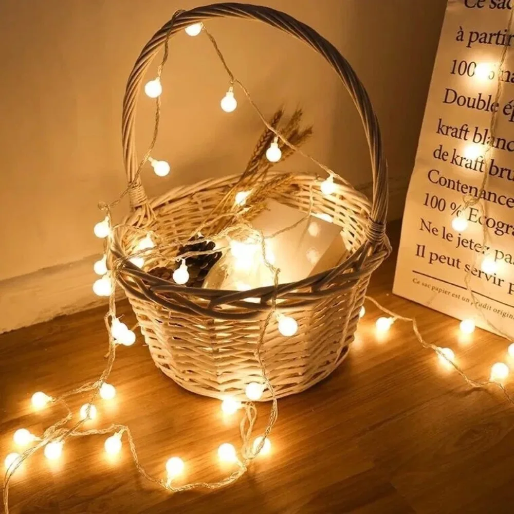 10M USB/Bateria Zasilane Kulki LED Lampki Sznurowe Girlanda Zewnętrzna Lampa Ślubna Ogrodowa Lampki Fairy Lights Dekoracja Świąteczna