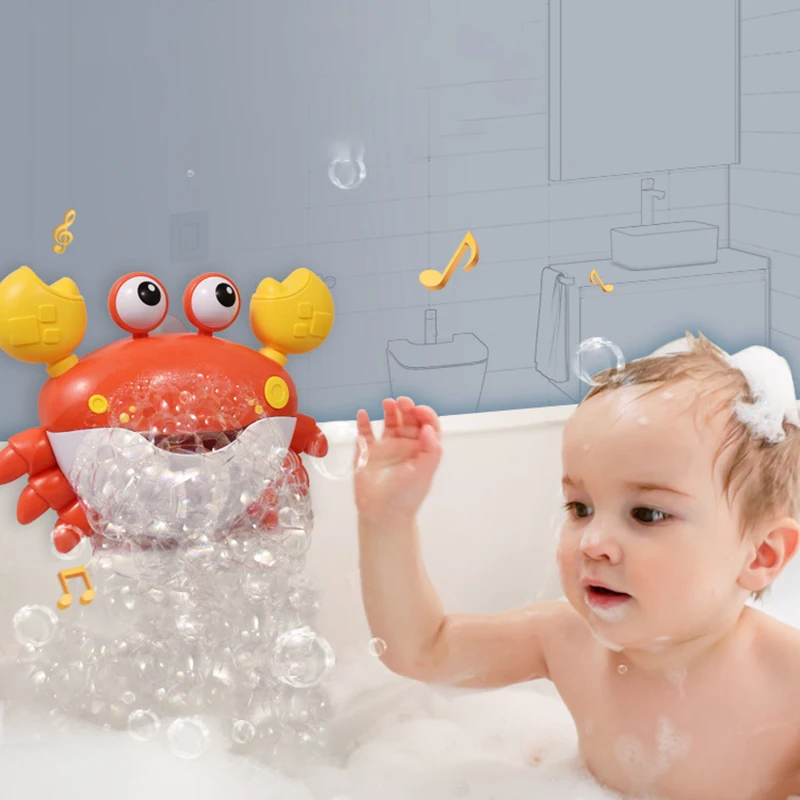 Bubble Crab Bath ของเล่นเครื่องทําฟองอัตโนมัติของเล่นอาบน้ําเด็กสําหรับเด็กวัยหัดเดินของเล่นอ่างอาบน้ําฟองพร้อมเครื่องดนตรีสําหรับเด็ก