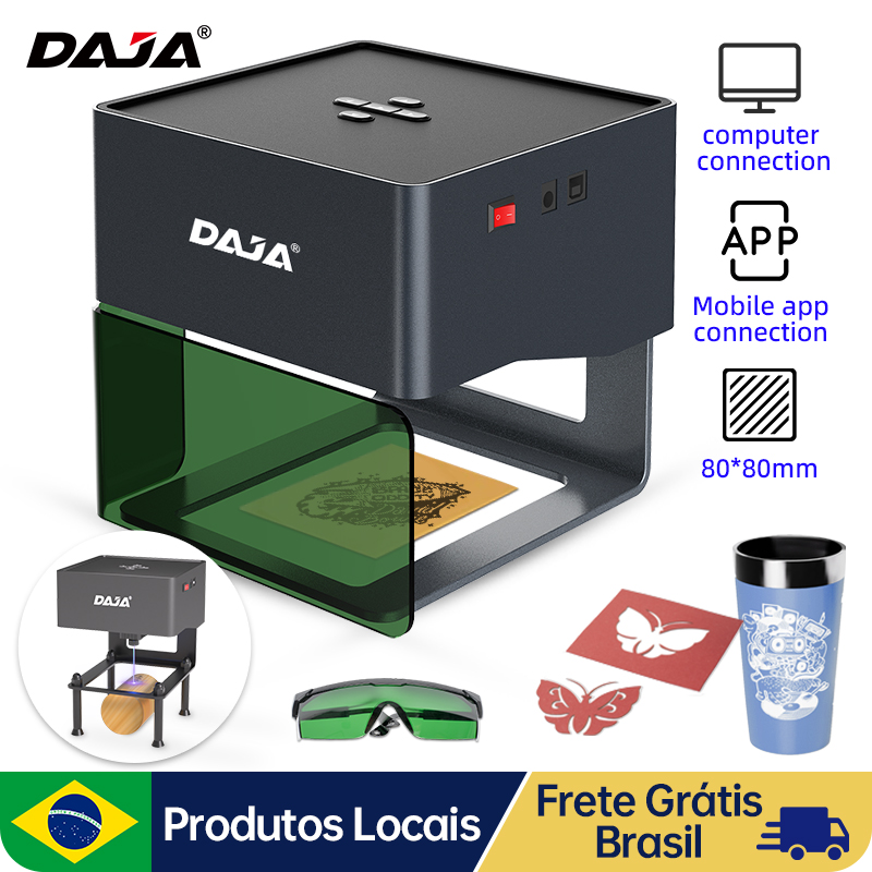 Daja dj6 mini gravador a laser portátil diy máquina bluetooth pintado cão tag papel couro de madeira plástico logotipo cnc máquina
