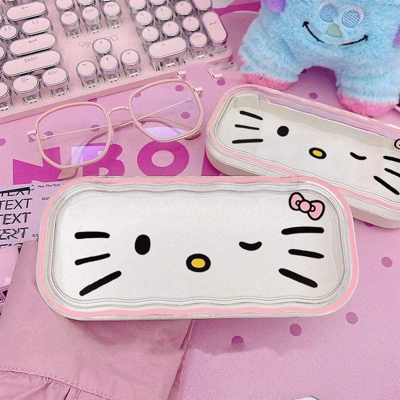 Sanrio Hello Kitty Bril Opbergdoos Anime Kawaii Leuke Cartoon Girly Hart Zonnebril Beschermhoes Cadeaus voor meisjes
