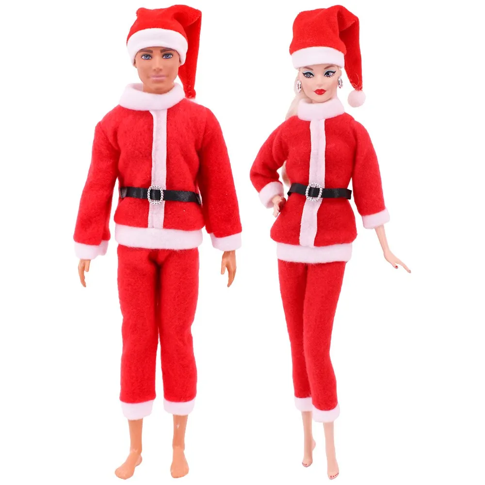 バービー服人形クリスマスドレスアクセサリー、おもちゃ木、サンタクロースセットのための11.8インチ、30センチメートルケン服、女の子の誕生日プレゼント