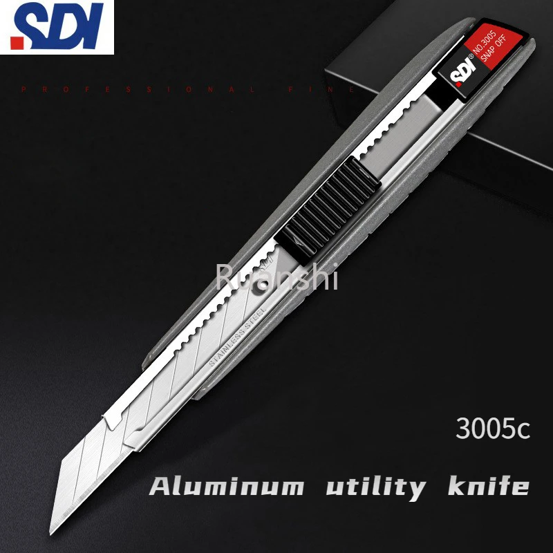 SDI petit couteau d'art 9mm en alliage d'aluminium 30 degrés, boîte de Film de gravure support de coupe 3005C couteau utilitaire couteau à papier peint de genre