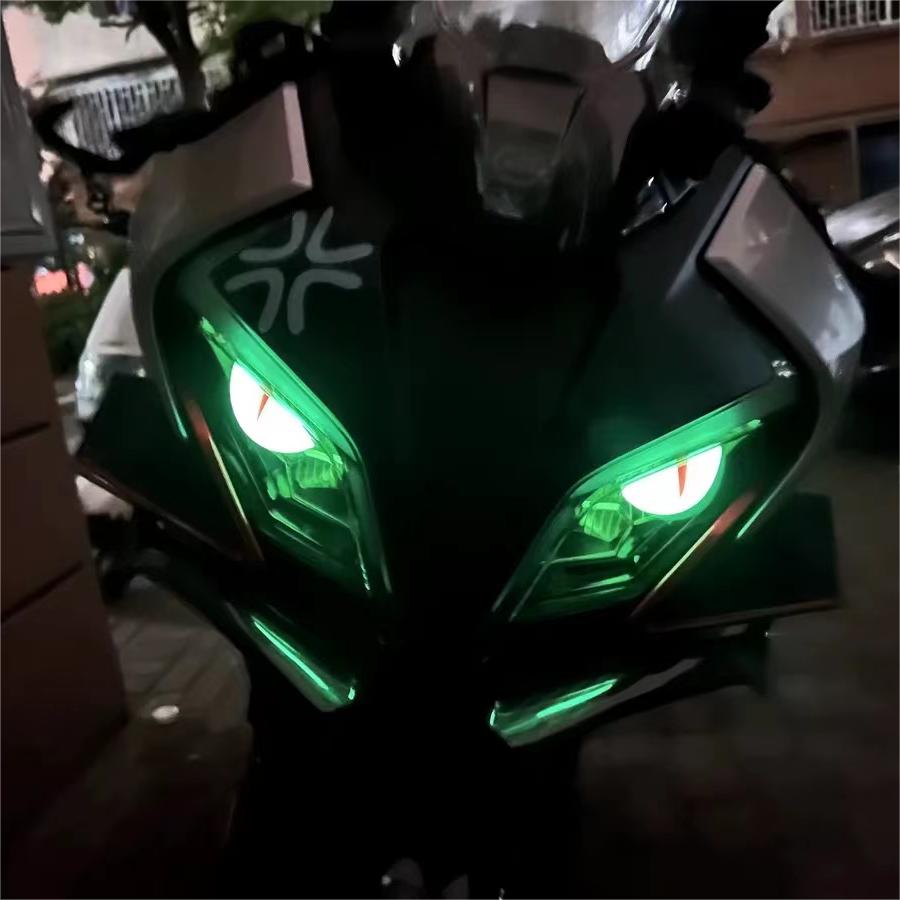 Headlight Stickers Motorcycle Cat Eyes Angry Night Reflection Decorate Helmet Universal All Motorcycles Body Waterproof Film