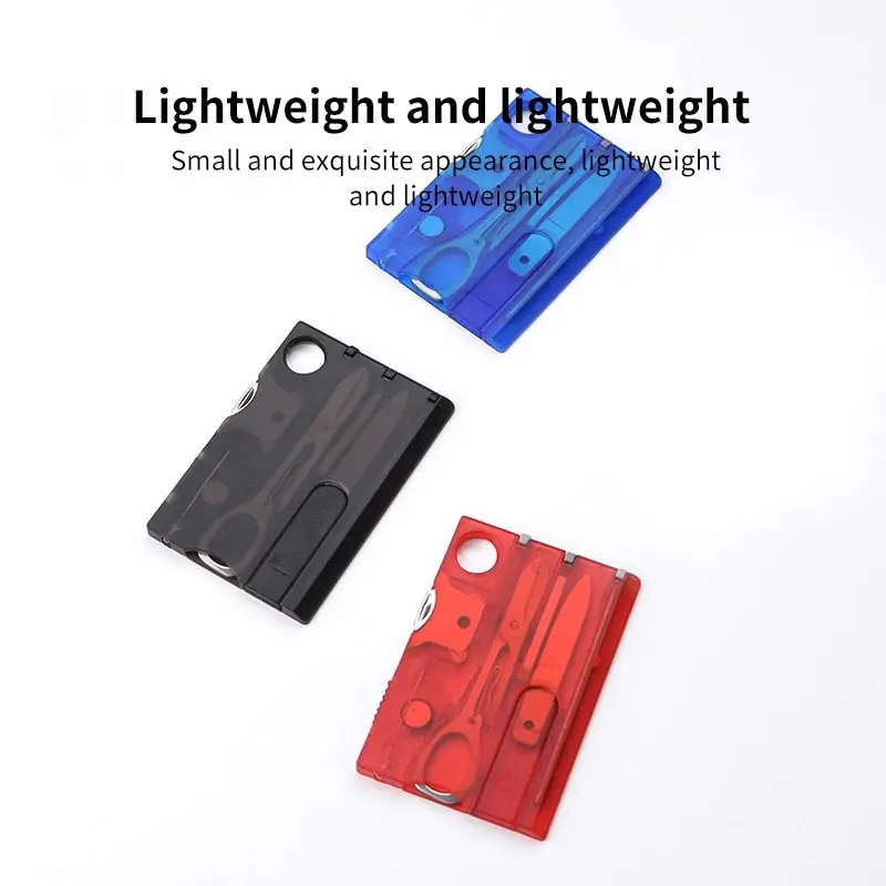 Combinaison de cartes de couteau suisse multifonctionnel de Camping en plein air, outil de survie polyvalent, combinaison de beauté avec carte à outils de lampe.
