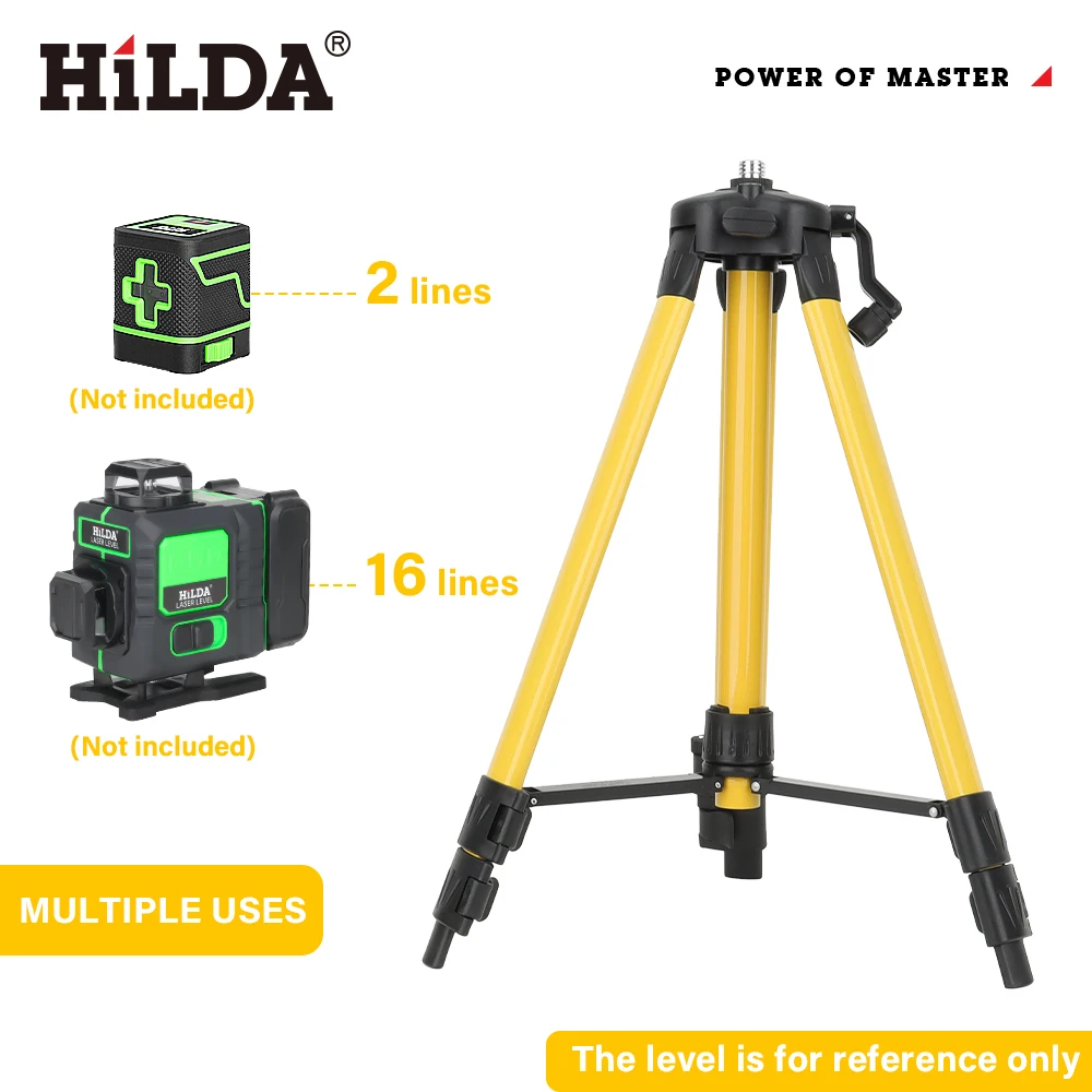 HILDA 1.2M 5/8 Inch Adjustable Height Thick Ferroalloy Tripod Laser Level Stand Base for Self Leveling