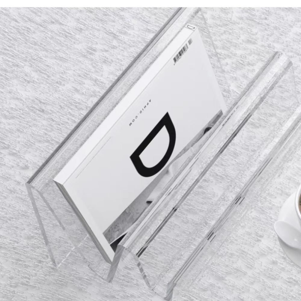 Designer Creative Acrylic Sofa Small Side Coffee Table Magazine Rack Bookshelf Living RoomTransparent Tea Table Beside Sofa INS