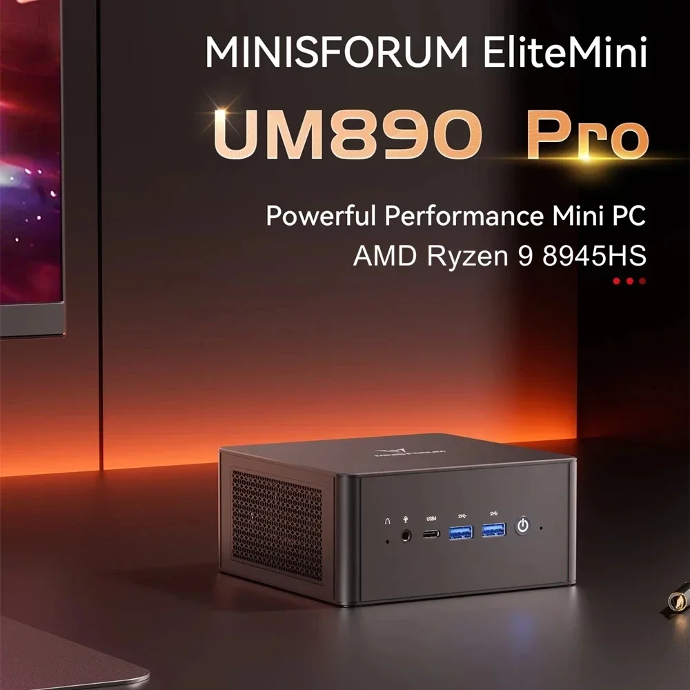 Nouveau UM890 UM880 Pro MINISFORUM Mini PC Gamer AMD Ryzen 9 8945HS 2 * DDR5 5600 MHz 2 * PCIE4.0 2 * USB4.0 Windows11 WiFi6E