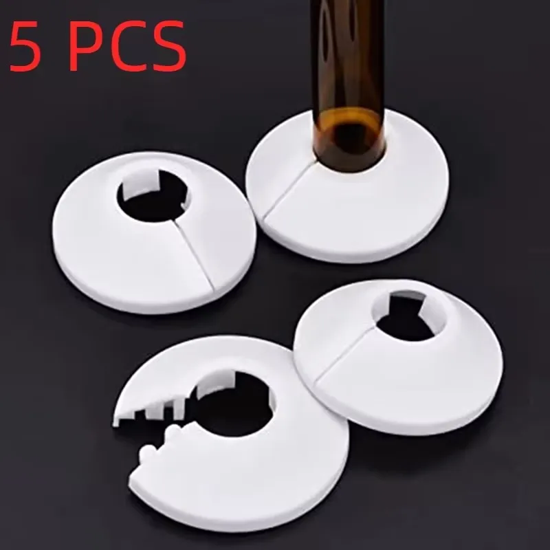 5 pçs coleiras de tubo de radiador torneira do chuveiro ângulo válvula tubo capa decorativa snap-on anéis de plástico bico guardas para tubo de drenagem