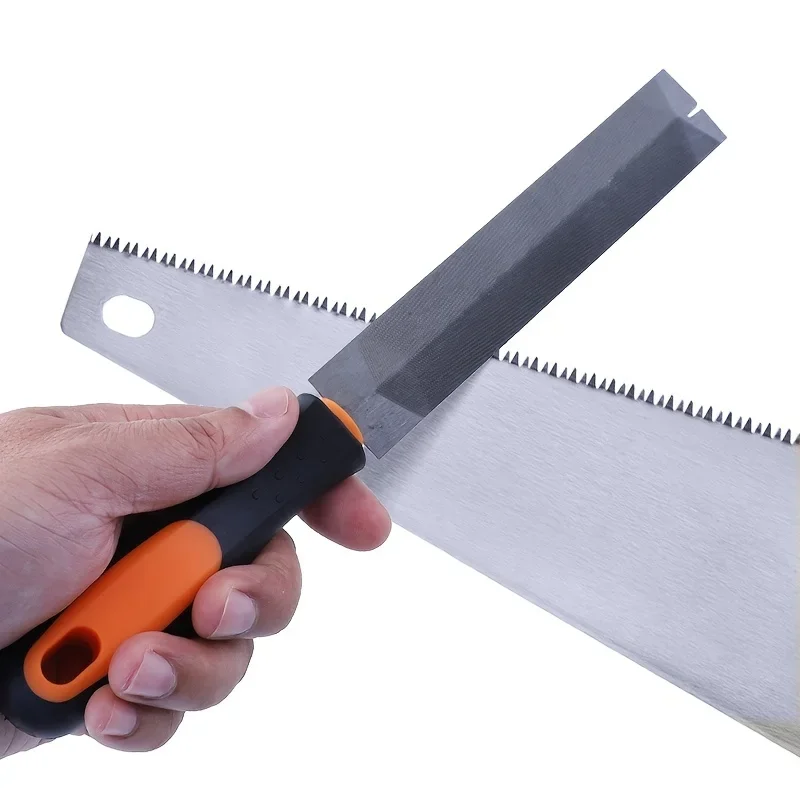 Lima de sierra rómbica de diamante de 6 pulgadas, lima triangular de Metal con rodamiento, escofina de madera de acero para afilar hojas de sierra, herramientas de carpintería