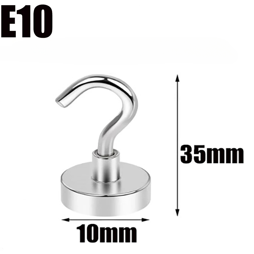 10/1PCS Metal Strong Magnetic Hook Wall-mounted Heavy-duty Magnetic Hook Key Hanger Home Kitchen Bathroom Accessories Magnet