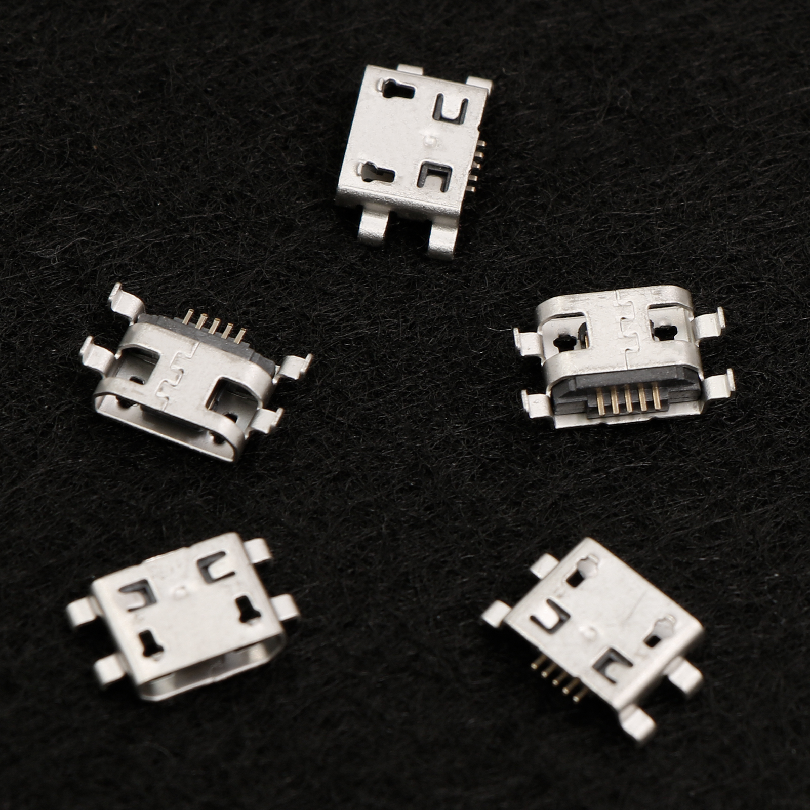 50/60 Stück 5-poliger SMT-Buchsenstecker, Micro-USB, Typ B, weibliche Platzierung, 12 Modelle, SMD-DIP-Buchse für PCB, DIY-Aufladung