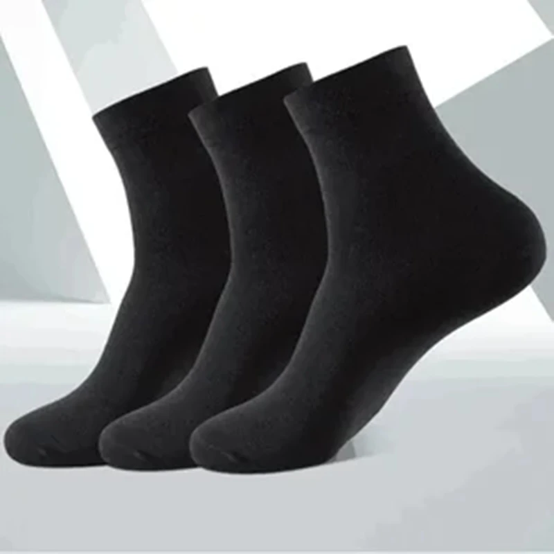 Paquete de 3/5/10 calcetines a media pantorrilla para hombre, calcetines cómodos, puños antideslizantes, ideales para uso diario, trabajo, informal, uso en 4 estaciones, colores sólidos