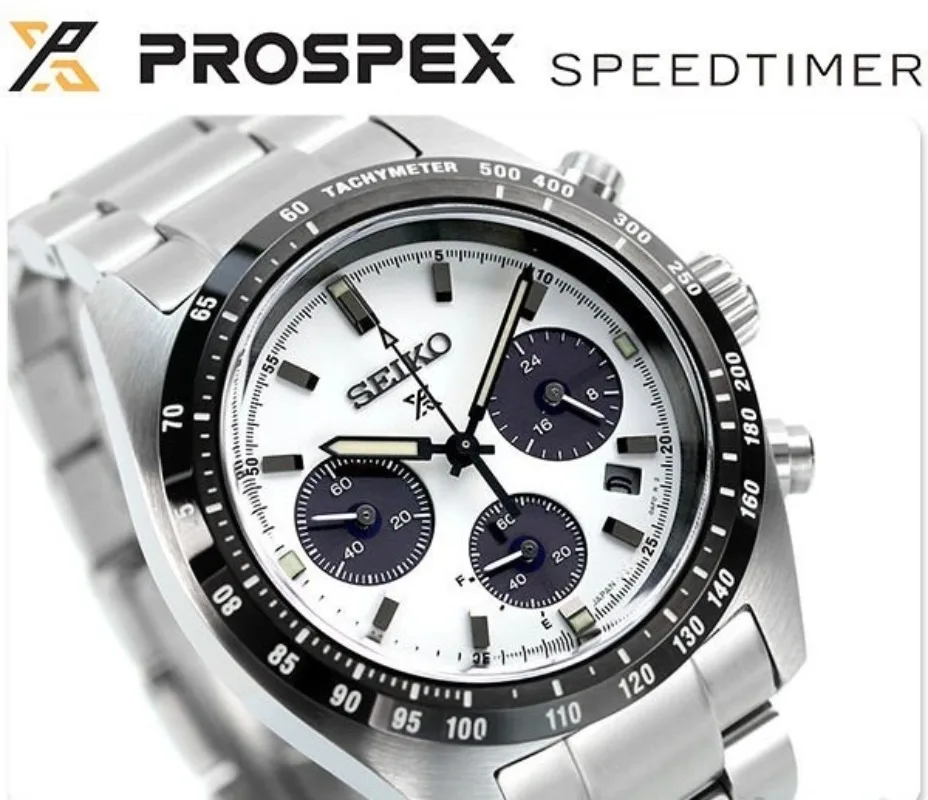 SEIKO Original Automatic SSC813P1 Panda Three Eyes Series  Watch Multi Functional Waterproof Watch Calendar Quartz Men's Watches