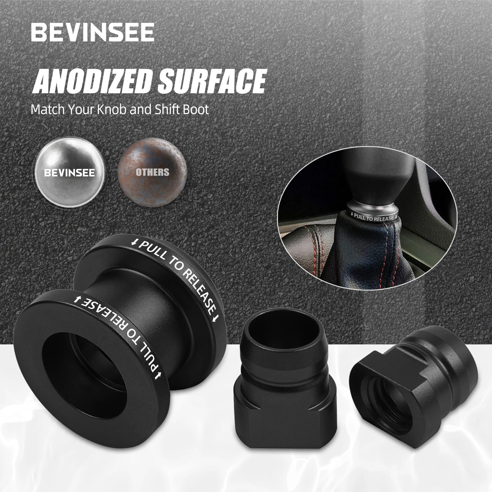 NiceCNC M10 × 1.5 Đen Đỏ Bánh Răng Chuyển Dịch Boot Cổ Dành Cho Xe Honda Acura RSX 2002-2005 Công Dân Si 2006-2015 CNC-Gia Công