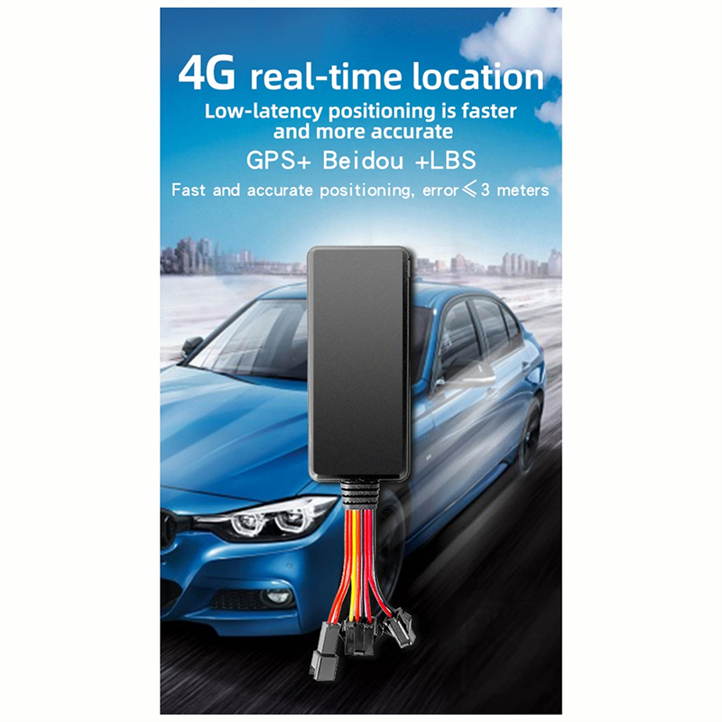 BABQ 4G voiture GPS Tracker localisateur Anti-perte en temps réel positionneur avec alarme SOS d'urgence télécommande vélo moto(C)