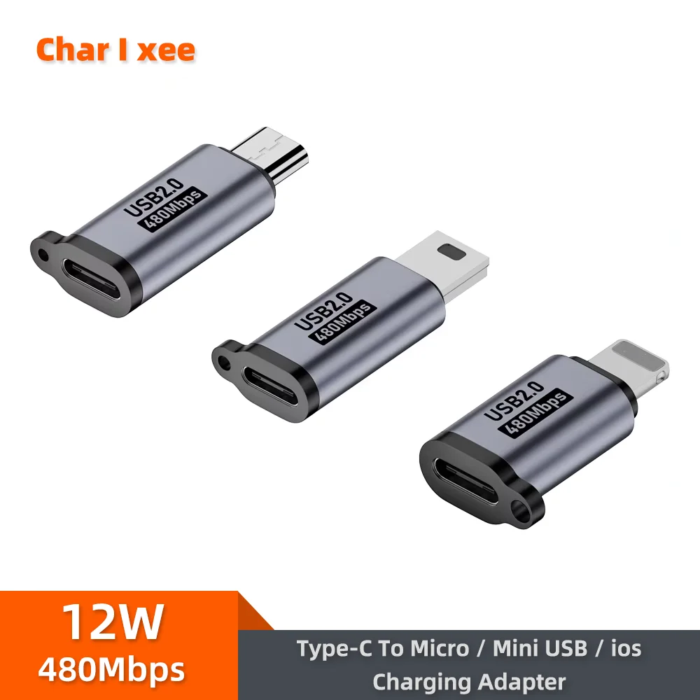 Adapter USB C Typ C Żeński na Micro Mini USB Męski Konwerter iPhone14 13 Xiaomi Samsung ios Męski Adapter Ładowarki