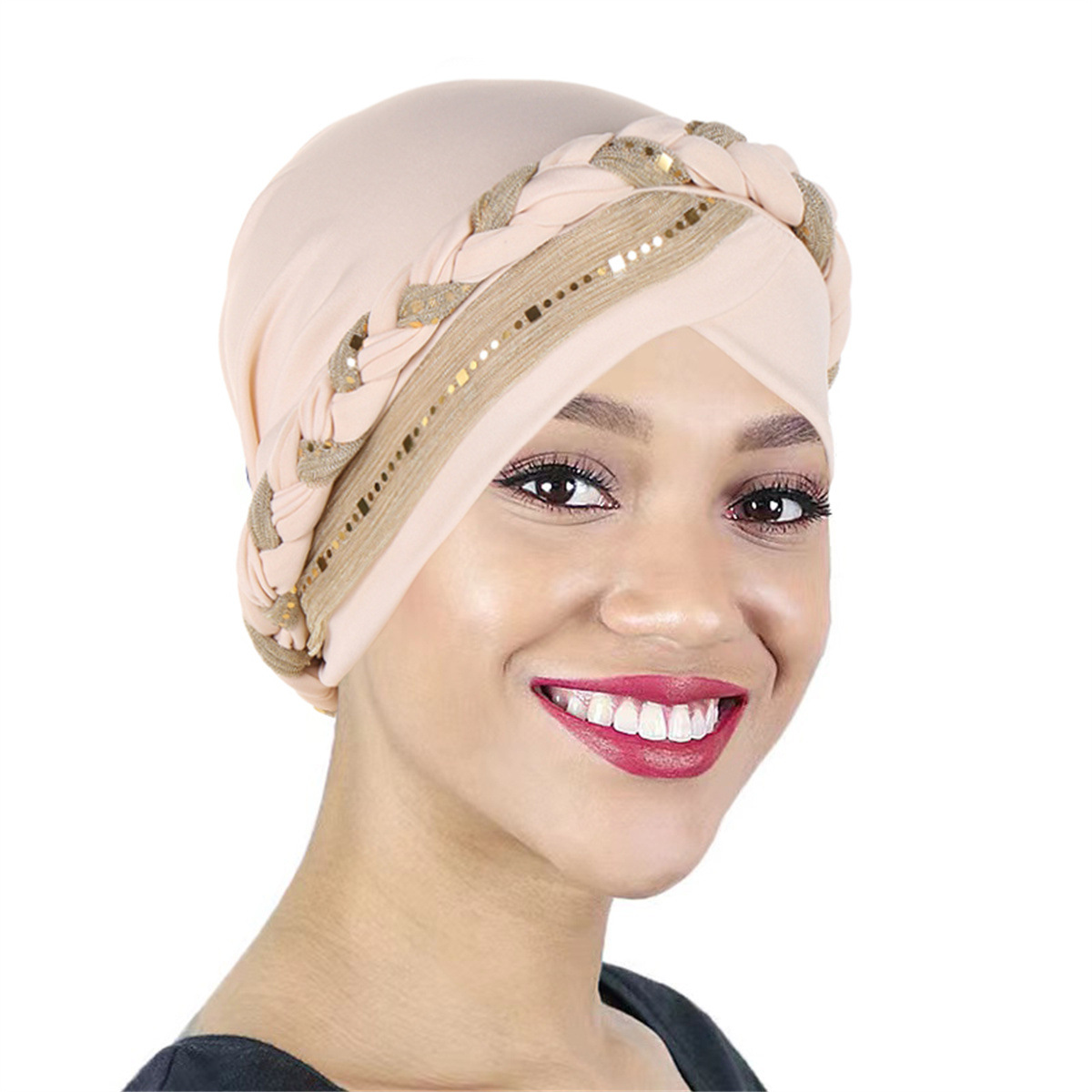 Kleur Geblokkeerd Heldere Zijden Vlecht Vrouwen Hijaabs Tulband Hoed Effen Kleur Hoofd Wraps Voorgebonden Elastische Hoofddoek Mutsen Chemo Cap