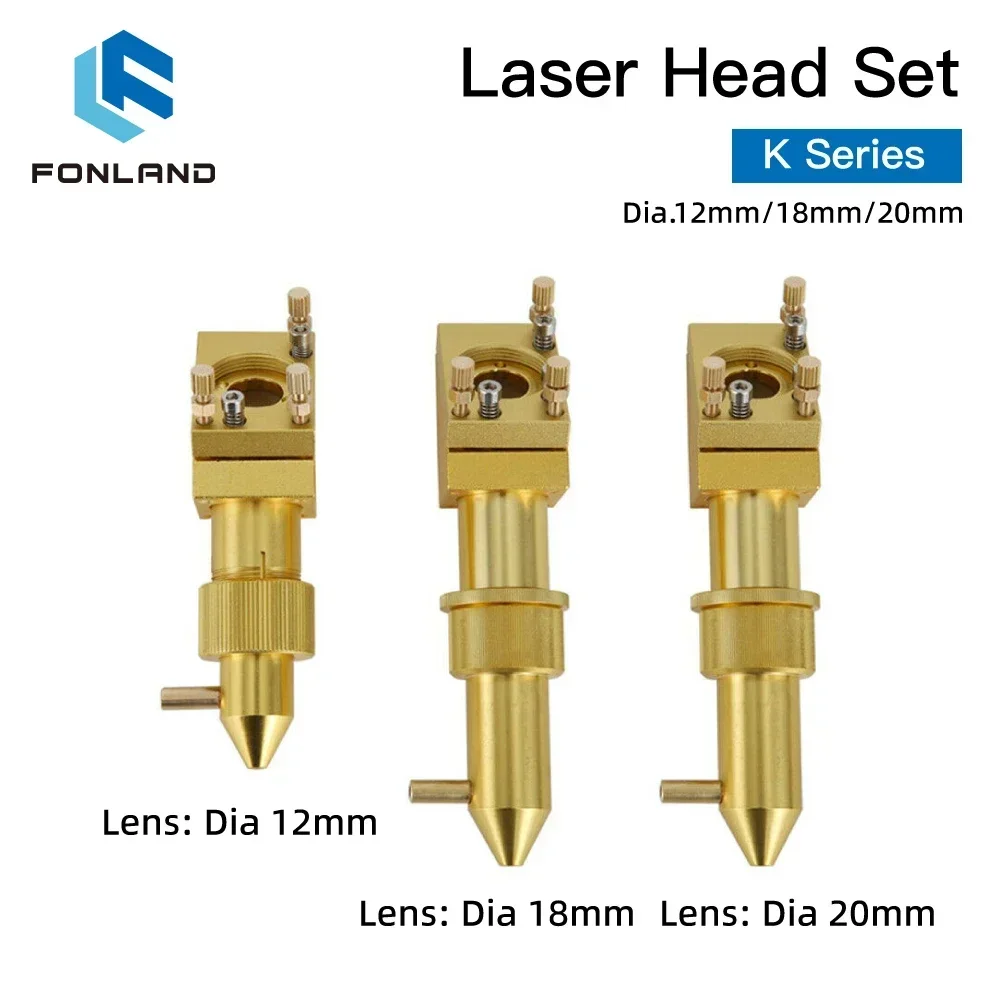 FONLAND K Series CO2 Mini Laser Head Set D12 18 20 Lens for 2030 4060 K40 Laser Engraving Cutting Machine