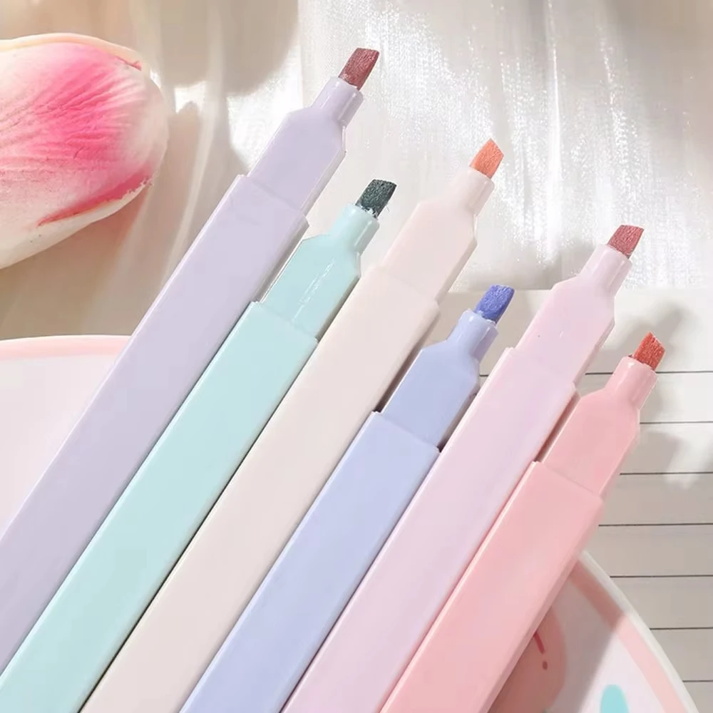 6 teile/satz Pastell Farbe Highlighter Kawaii Schreibwaren Farbe Marker Schule Liefert Student Marker Highlighter Japanische Schreibwaren
