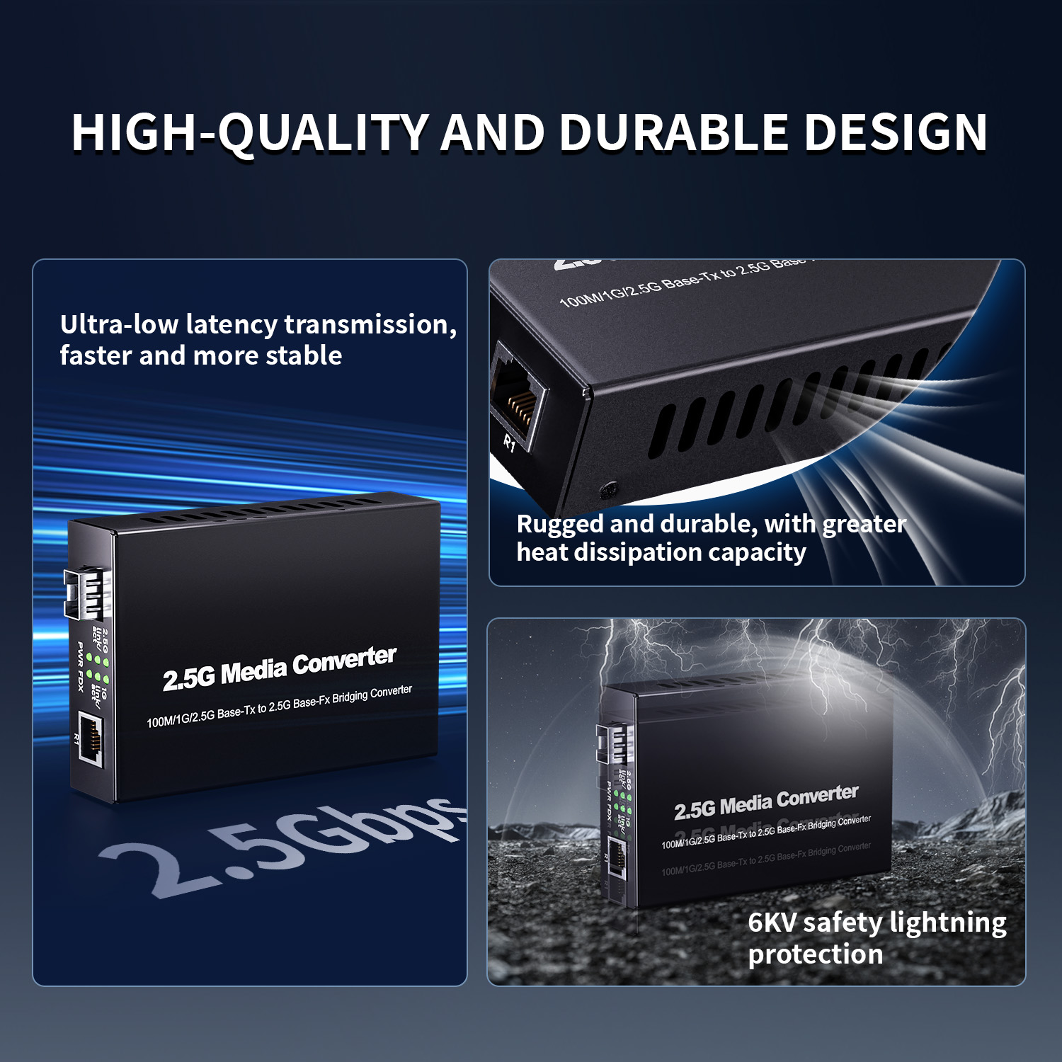 Оптоволоконный медиаконвертер SFP 2.5G