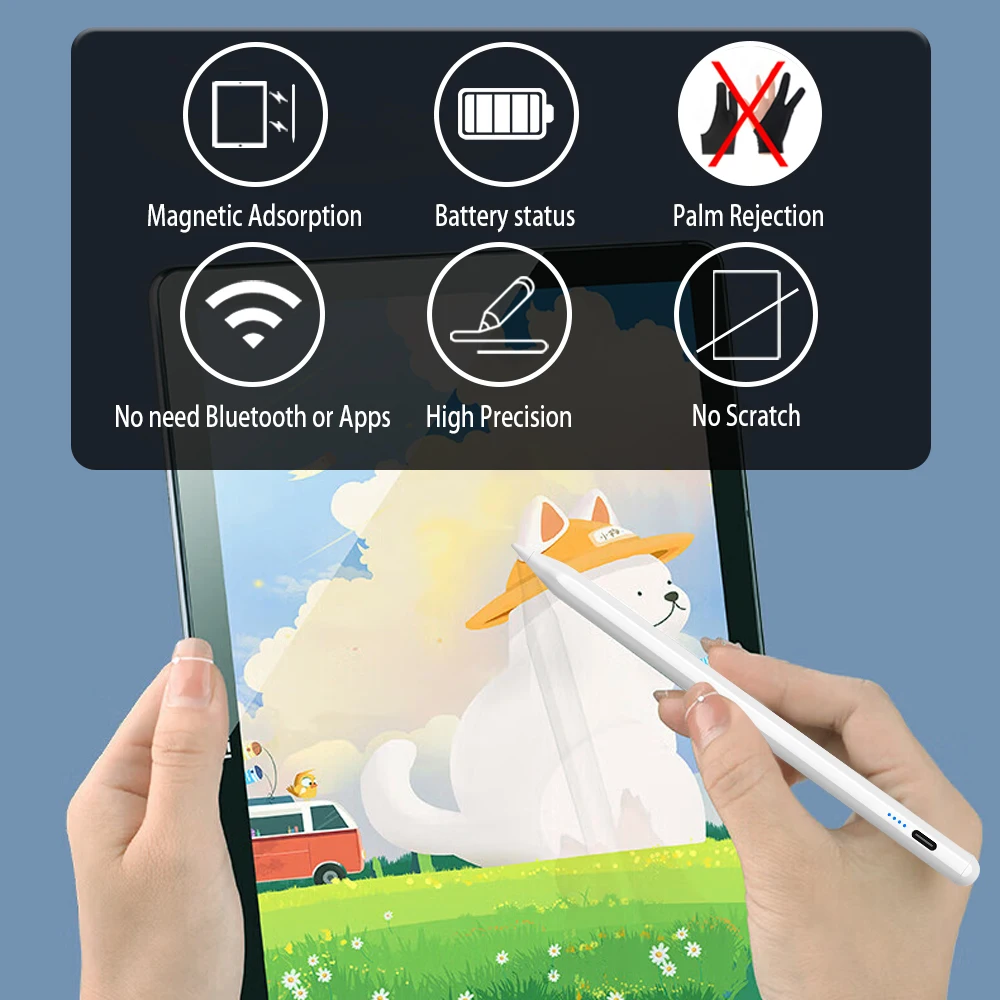 Para Apple Pencil Power Display Palm Rejection Ipad lápiz lápiz óptico para accesorios iPad 2022 2021 2020 2019 2018 Pro Air Mini