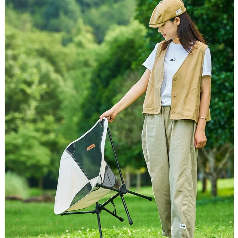 แบบพกพาเก้าอี้ดวงจันทร์กลางแจ้งที่ถอดออกได้Campingที่นั่งUltralightพับเก้าอี้ตกปลาชายหาดปฏิบัติเก้าอี้ปิคนิคขนาดเล็ก