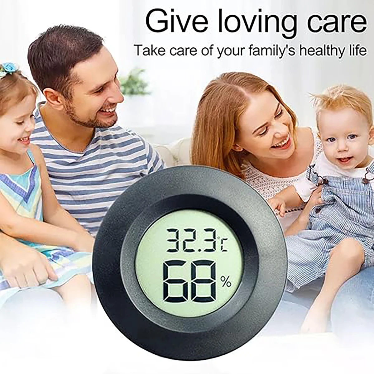 1 mini termómetro y higrómetro digital LCD -50 ° C a +70 ° Medidor de temperatura y humedad C para pruebas de frigorífico y congelador