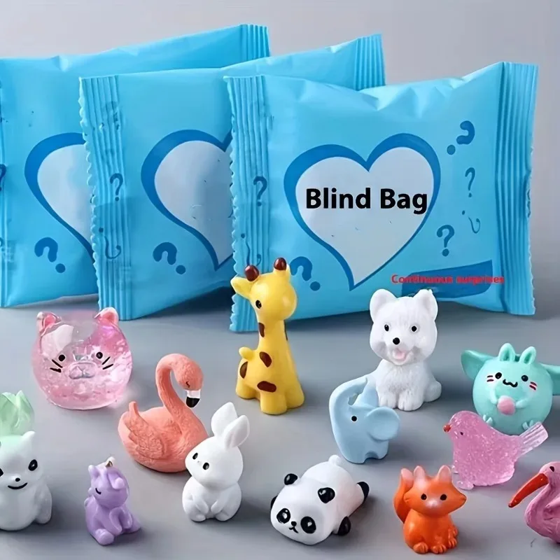 50 stücke Mini Tier Überraschung Blind Taschen Nette Leuchtende Verschiedene Farben Tiere Blind Box Spielzeug für Kinder Kinder Geburtstag Geschenke