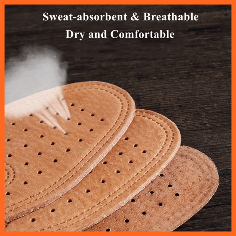 1 Pair Comfortable Deodorant Casual Leather Insole Cowhide Insoles for Shoes Men Feet Quality Genuine Leather Flats Shoe Sole