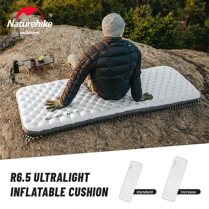 Naturehike Camping R6.5 надувной матрас, воздушный коврик, толстый спальный коврик, сверхлегкий портативный уличный дорожный походный влагостойкий коврик