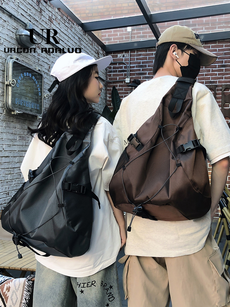 UR Nylon Crossbody Bag Women's Large Capaci Shoulder Bag for Class Casual Commuting Versatile Backpack Soft Polyester 