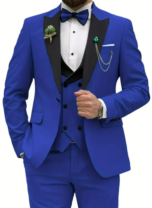 Costume Trois Pièces Décontracté pour Homme, Tenue de Banquet de Mariage, Nouvelle Collection