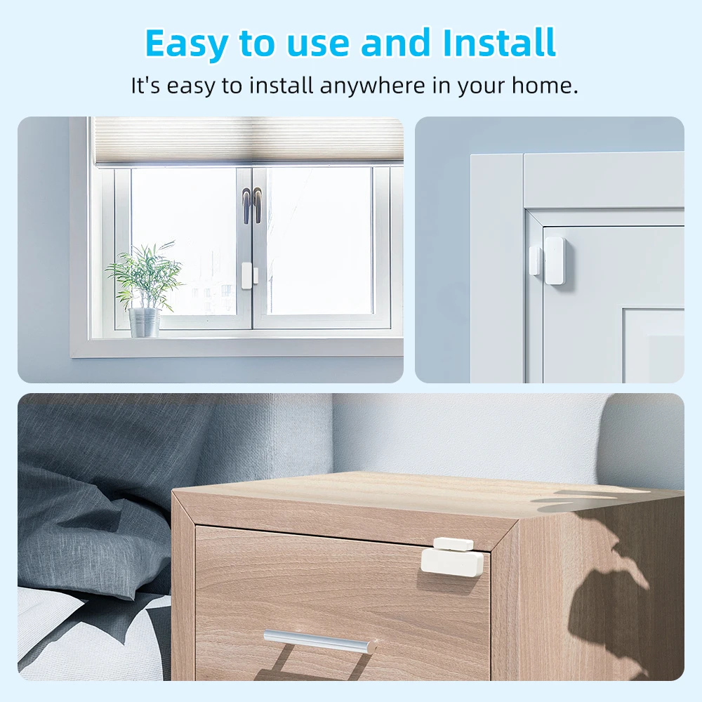 AVATTO Tuya WiFi 1-6PC Tür Sensor Smart Tür Fenster Detektor Home Security Alarm APP Fernbedienung funktioniert Für Alexa Google Hause