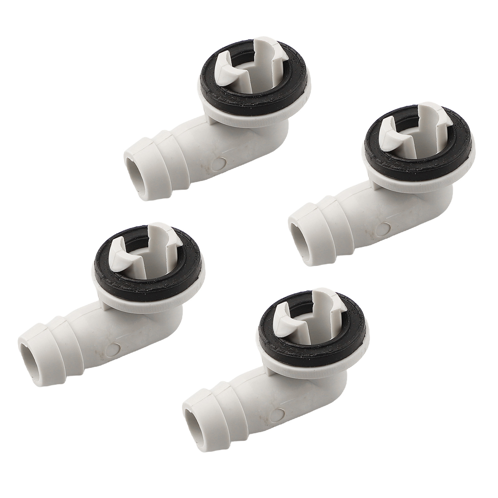 1/4 pces conector de drenagem de ar condicionado ac mangueira de drenagem cotovelo de plástico anel de borracha kit anti-defomado 1.5cm de diâmetro conector