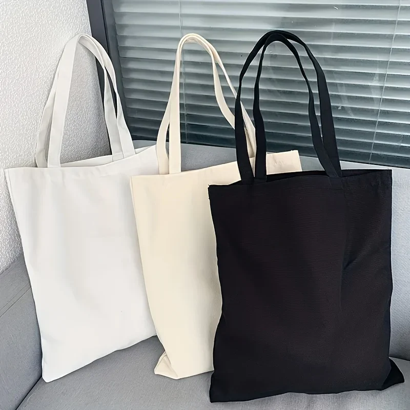 Bolso de compras de gran capacidad de lona de Color sólido Simple informal bolso de compras