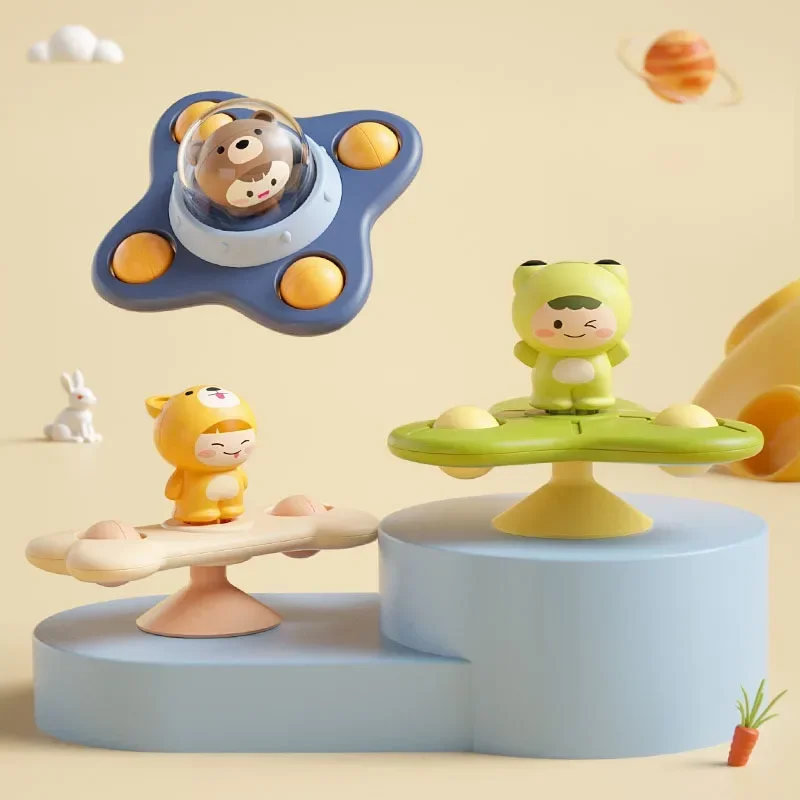 Cadeira de jantar para banho de bebê, brinquedo giratório, animais fofos de desenho animado, diversão aquática, giradores para bebês, crianças, meninos, meninas, brinquedo