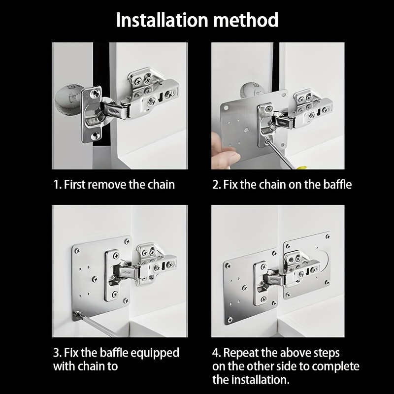 Kit piastra di riparazione cerniera armadio Piastra di montaggio cerniera porta armadio da cucina con fori Staffe di fissaggio piatte Utensili domestici