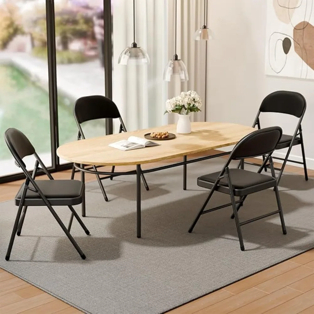 Luxury-Style 30 Pack Folding Chairs with Padded Cushion and Back for Outside Portable Stackable Commercial Foldable Chairs