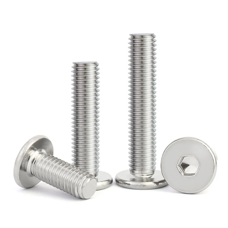Tornillo de cabeza de oblea plana con casquillo hexagonal ultrafino de acero inoxidable 304 CM M2 M2.5 M3 M4 M5 perno de cabeza ultrafina hexagonal Allen