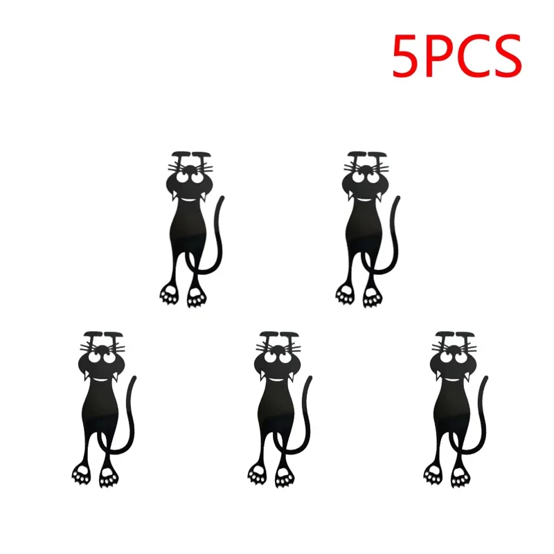 クリエイティブ文具 1-5 個かわいい黒猫ブックマーク書籍用 3D プラスチックステレオ動物ブックマーク学生教師のギフト用
