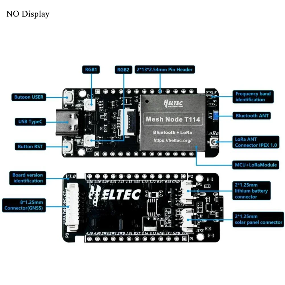 Heltec Mesh Node T114 LoRa + BLE 868 МГц 915 МГц nRF52840 SX1262 TFT-дисплей с низким энергопотреблением для Arduino Meshtastic