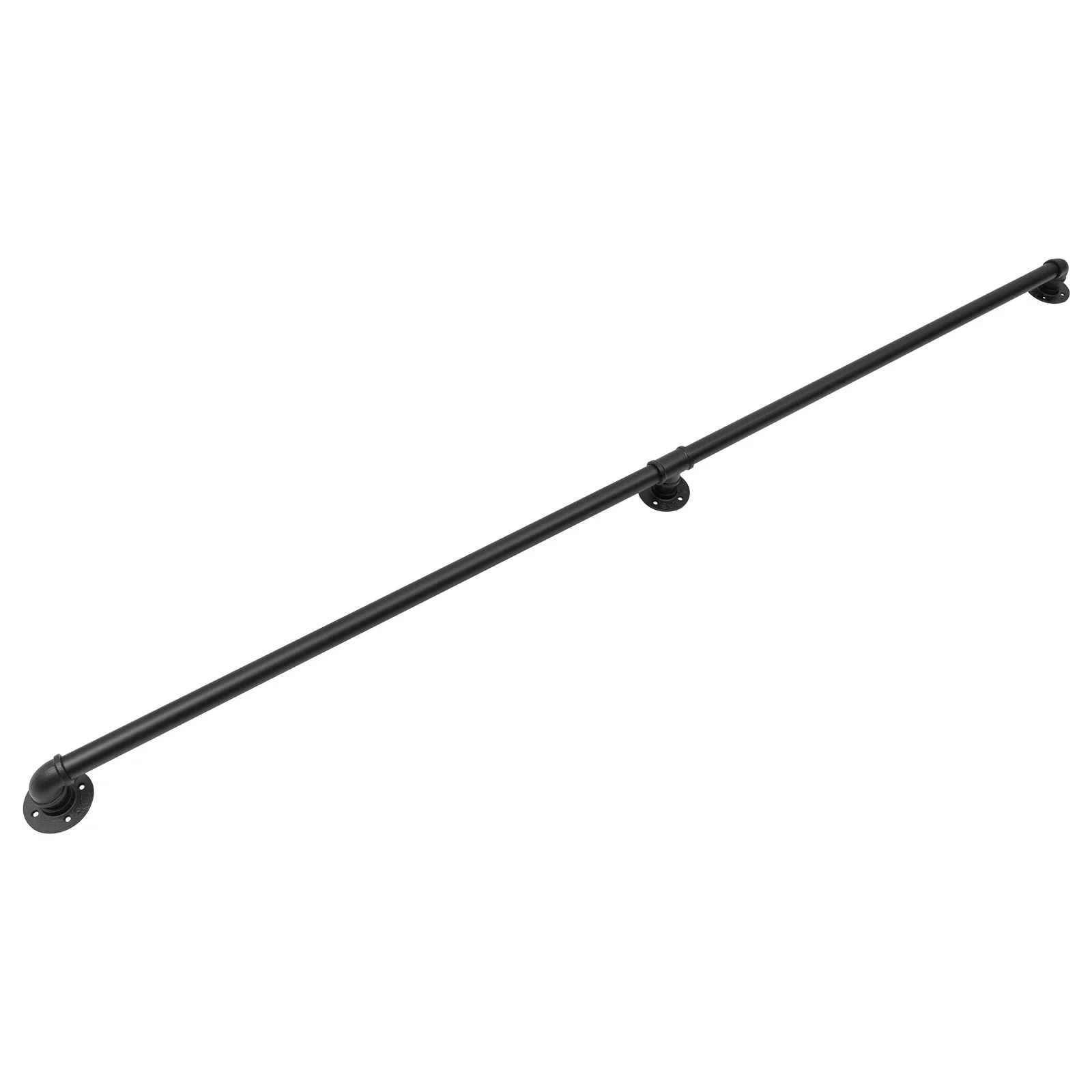 Sturdy Metal Stair Railing with Galvanized Iron Pipes, Black Industrial Style, DIY Installation, Heat and Rust Resistant, Easy