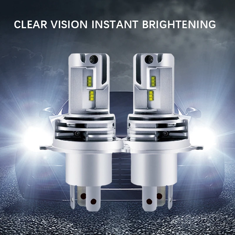1 pçs h4 led lâmpada do farol da motocicleta csp para carro motocicleta h4 9003 hb2 led hi/lo feixe alto e baixo moto farol 12v 24v