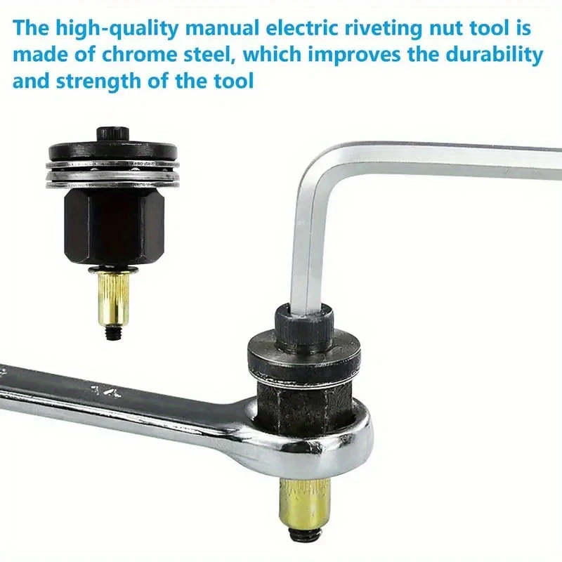 Conjunto de pistola de porca de rebite manual, 7 peças, com m3 m4 m5 m6 m8 m10 m12, kit de ferramentas de rebitador manual para fácil instalação e fixação segura