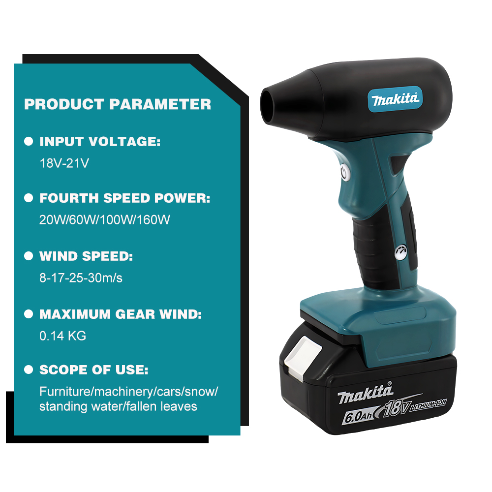 Makita 18V แบตเตอรี่ Brushless Electric Air MINI Turbo Blowers Jet พัดลมรุนแรงรถสัตว์เลี้ยงเครื่องเป่ามือถือฝุ่นปรับเป่าเครื่องมือ