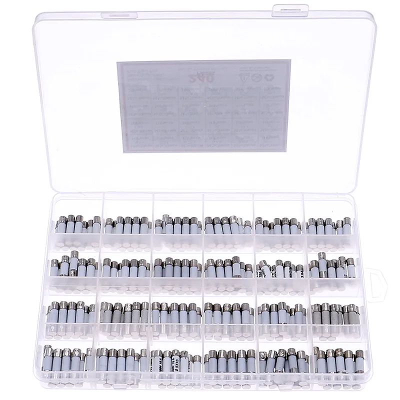 10 unids/lote 5x20mm 250V fusible cerámico de soplado rápido 0.1A 0.25A 0.5A 1A 2A 2.5A 3A 3.15A 4A 5A 6A 6.3A 8A 10A 15A 16A 20A 30A