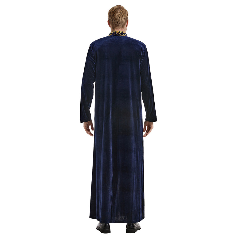 Ramadan Muslimische Männer Samt Jubba Thobe Warme Kaftan Islam Kleidung Eid Saudi Arabisch Robe Thoub Thawb Dubai Abaya Kleid Kleid Abayas