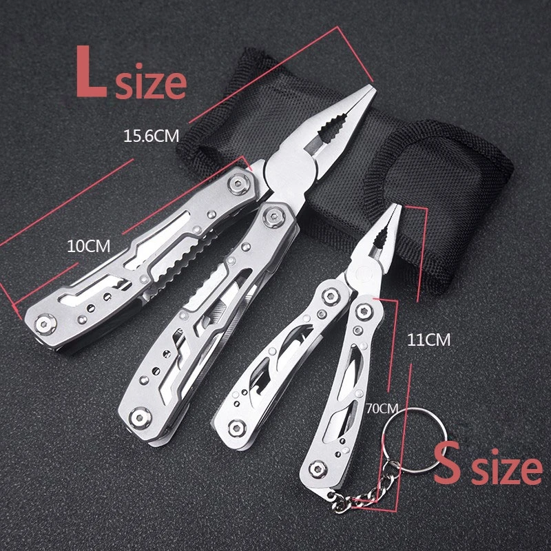 Alicates plegables multifunción, cuchillo de bolsillo, alicates para acampar al aire libre, herramientas tácticas de supervivencia y caza, cuchillo multiherramienta de acero inoxidable