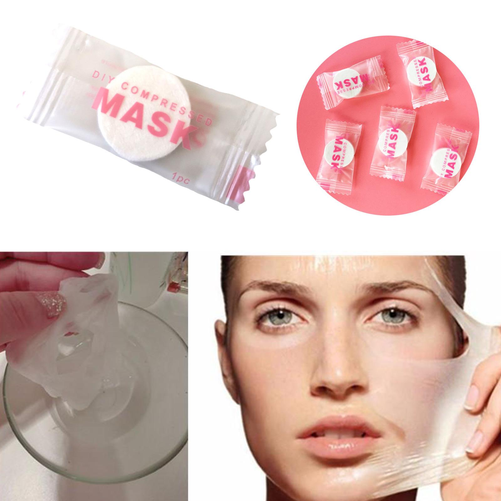 Mascarilla Facial comprimida desechable, mascarilla Facial no tejida portátil para viaje, cuidado de la piel, mascarillas envueltas en algodón, 100/50 Uds.