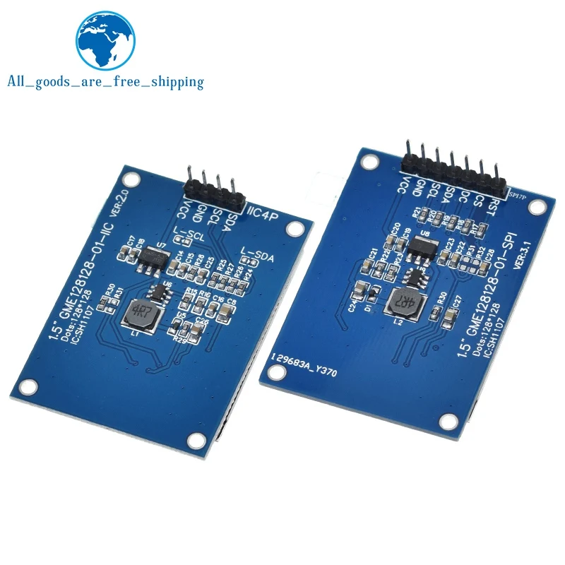 Módulo de pantalla OLED de 1,5 pulgadas, 1,5 ", 128x128, 4 pines, 7 pines, controlador SH1107, IIC, 4 pines, blanco, para Raspberry Pi, STM32, para Arduino